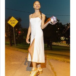 Urban Outfitters Linen Tie-Shoulder Dress